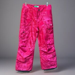 Deep Pink Floral designer ORAGE Snow Ski Girls Pants sz 12 L
